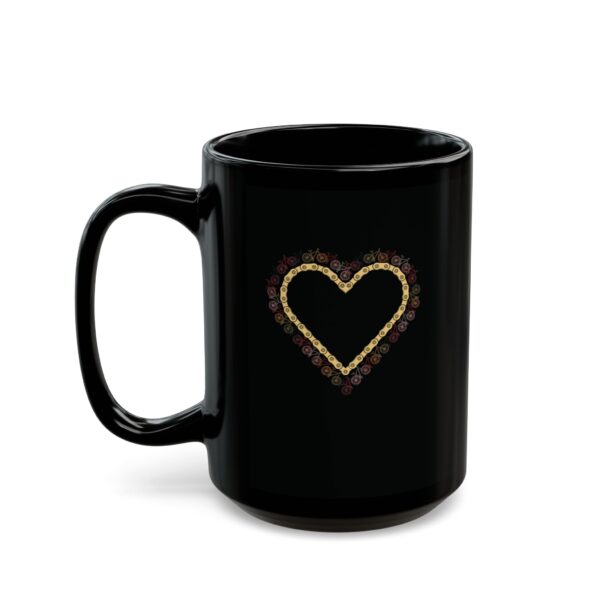 Bike Love! Sunset Haze Large Black Ceramic Mug (15oz) - Image 2