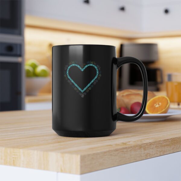 Bike Love! Stormy Weather Large Black Ceramic Mug (15oz)